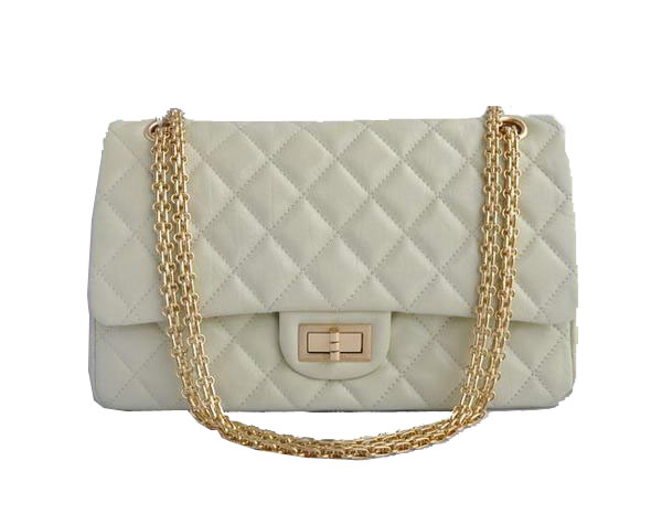 AAA Cheap Chanel Jumbo Flap Bags A28668 Off-White Golden On Sale